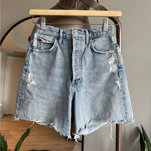 Distressed Denim Shorts